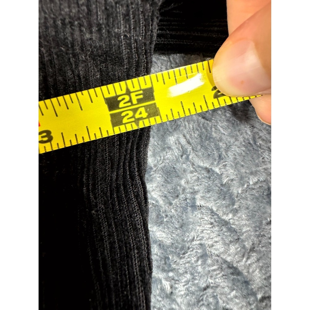 Abruzzi Trucker Jacket Womens XL Black Cotton Corduroy Cropped Button Front - Picture 2 of 6